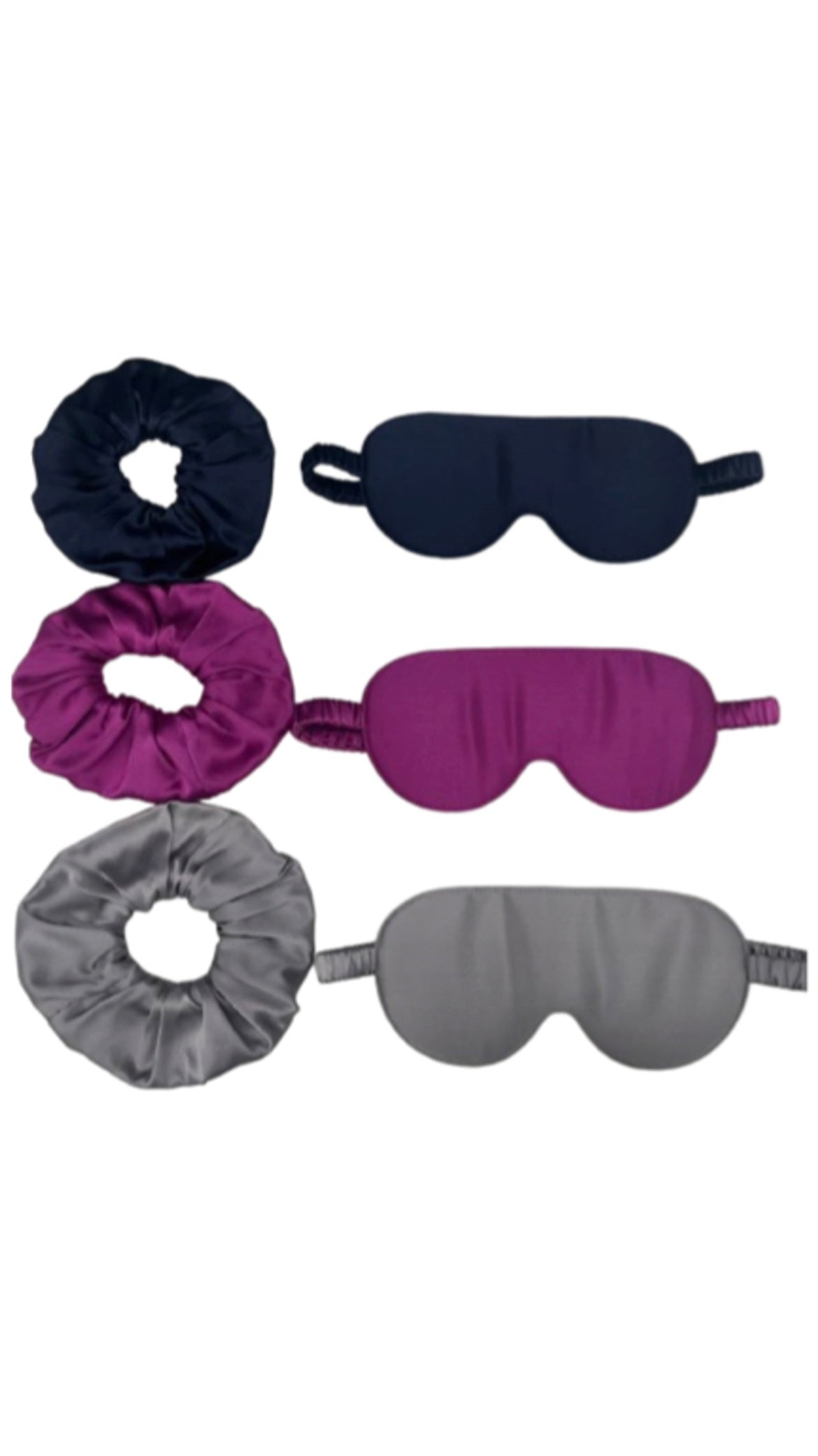 Sleep masks with hair ties